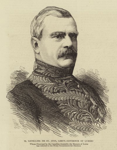 M Letellier de St Just, Tenente-Governador do Québec (gravura) de English School
