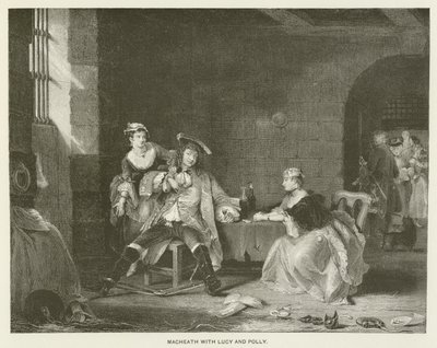 Macheath com Lucy e Polly (gravura) de English School