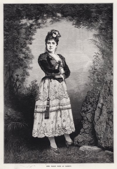 Madame Marie Roze como Carmen (gravura) de English School