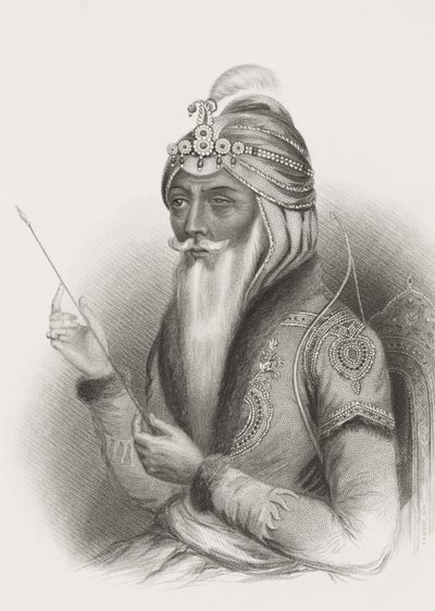 Maharaja Ranjit Singh, da &39;Galeria de Retratos Históricos&39;, publicado em 1880 de English School