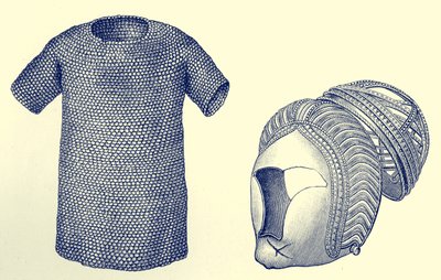 Casaco de correio e capacete de prata, antes de 450 d.C., de "A Short History of the English People de English School