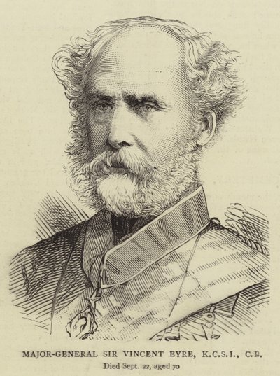 Major-General Sir Vincent Eyre, KCSI, CB (gravura) de English School