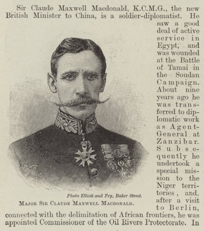 Major Sir Claude Maxwell Macdonald (gravura) de English School