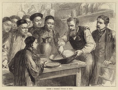 Fazer um pudim de Natal na China (gravura) de English School