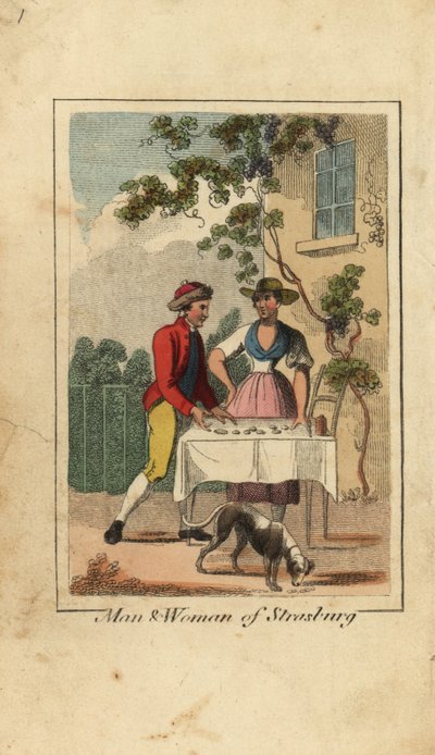 Homem e mulher de Estrasburgo, Alsácia, França de English School