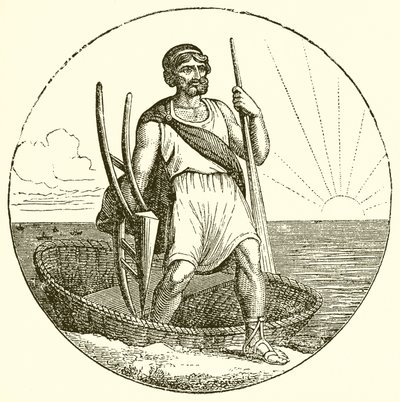 Homem, em, coracle de English School