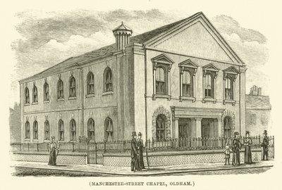 Capela de Manchester-Street, Oldham (gravura) de English School
