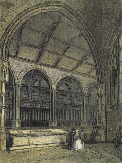 Catedral de Manchester, vista através do coro e batistério, da capela de Ely de English School