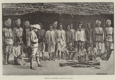 Prisioneiros Manipur capturados no Palel (gravura) de English School