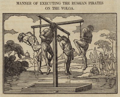 Manner of Executing the Russian Pirates on the Volga (gravura) de English School