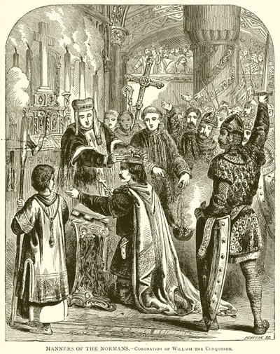 Maneiras dos Normandos. - Coroação de Guilherme, o Conquistador de English School