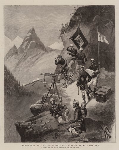 Manobras nos Alpes, na Fronteira Franco-Italiana (gravura) de English School