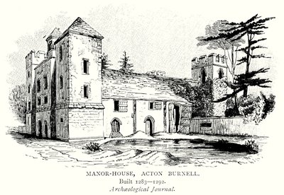 Casa senhorial, Acton Burnell (gravura) de English School