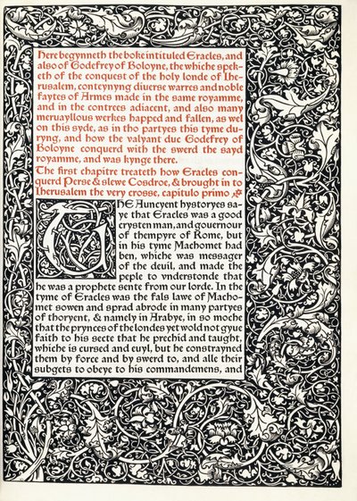 Manuscrito com "G" inicial historiada e borda de página inteira, 1893 de English School