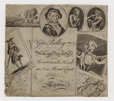 Mapa e impressor, George Pulley, cartão comercial de English School