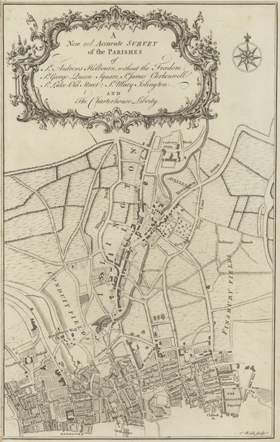 Mapa de Islington, Clerkenwell, Holborn e Finsbury de English School
