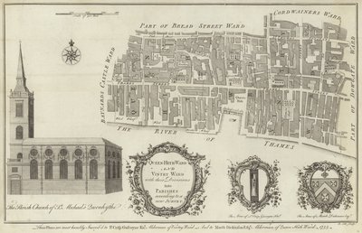 Mapa de Queenhithe and Vintry wards, Londres de English School