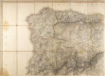 O mapa de Espanha foi usado pelo Duque de Wellington. de English School