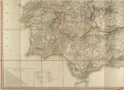 O mapa de Espanha foi usado pelo Duque de Wellington. de English School