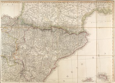 O mapa de Espanha foi usado pelo Duque de Wellington. de English School