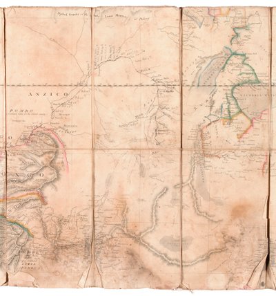 Mapa da região do Congo, de um álbum pertencente a Henry Morton Stanley de English School