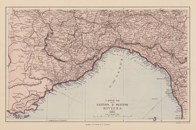 Mapa da Riviera Oriental e Ocidental de English School