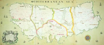 Mapa da ilha de Minorca, c.1740 de English School
