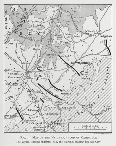 Mapa do Bairro de Cambridge (gravura) de English School