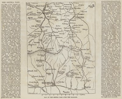 Mapa da Shipka Pass over the Balkans (gravura) de English School