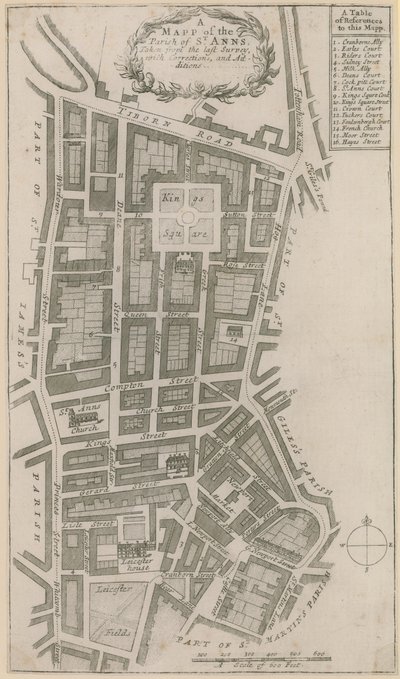 Mapa da freguesia de St Anns de English School