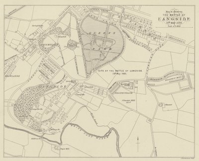 Mapa para ilustrar A Batalha de Langside de English School