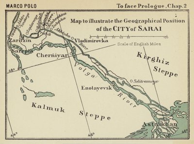 Mapa para ilustrar a posição geográfica da cidade de Sarai (litografia) de English School