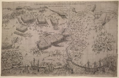Maps.C.C.5.a.409 The Battle of Pinkie, c.1547-48 (gravura) de English School