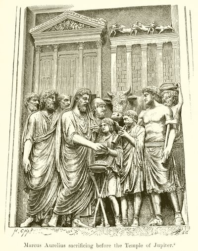 Marco Aurélio Sacrificando-se antes do Templo de Júpiter de English School