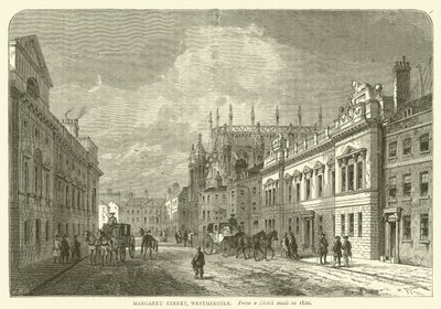 Margaret Street, Westminster, a partir de um esboço feito em 1820 (gravura) de English School