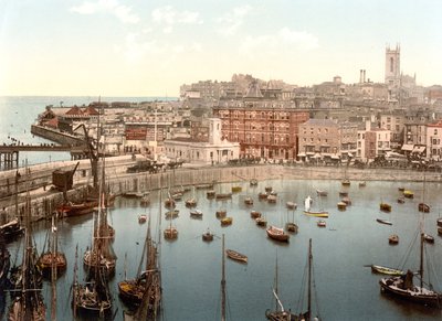 Margate do porto (foto colorida à mão) de English School