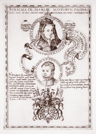 Mary Queen of Scots e seu filho, o rei James de English School