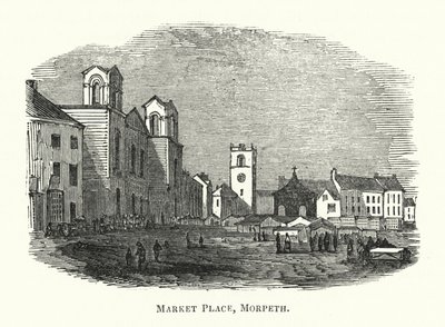 Market Place, Morpeth (gravura) de English School