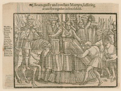Mártires queimados em Smithfield (gravura) de English School