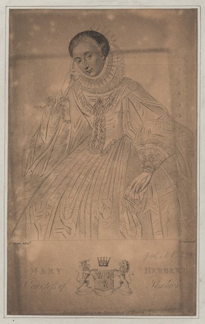 Mary Herbert, Condessa de Pembroke (gravura) de English School