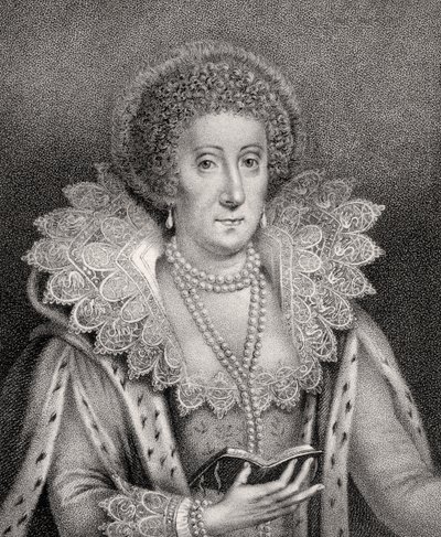 Mary Herbert, ilustração de &39;Um catálogo de autores reais e nobres, Volume II&39;, publicado em 1806 de English School