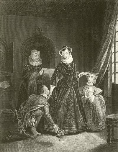 Maria Rainha dos Escoceses no Castelo de Lochleven de English School