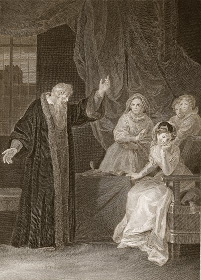 Mary Queen of Scots reprovado por Knox, ilustração de David Humes A História da Inglaterra, pub. por R. Bowyer, Londres, 1812 de English School