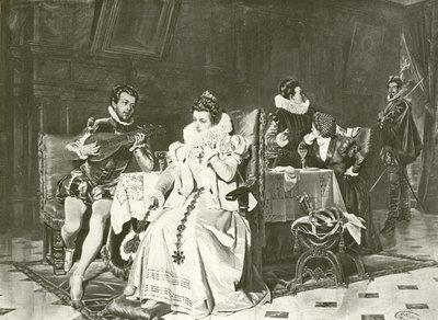 Mary Stuart e Rizzio (gravura) de English School