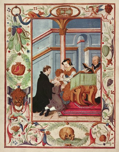 Mary Tudor toca um menino escrofuloso de English School