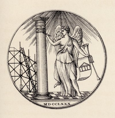 Selo Maçônico, 1780, de "A História da Maçonaria, volume III", publicado por Thomas C. Jack, Londres, 1883 de English School