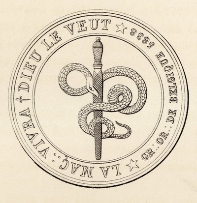 Selo maçônico, de "A História da Maçonaria, volume III", publicado por Thomas C. Jack, Londres, 1883 de English School