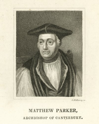 Matthew Parker, Arcebispo de Canterbury (gravura) de English School
