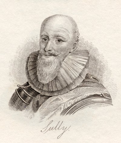 Maximilien de Bethune, duque de Sully, de &39;Crabb&39;s Historical Dictionary&39;, publicado em 1825 de English School