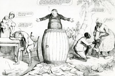 Folha Mensal de Caricaturas de McLeans, ou o Espelho, publicado por Thomas McLean, impresso por Robert Seymour, 1832 de English School